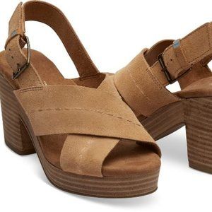 Toms Cross Strap Chunk Heel Ibiza Sandals
